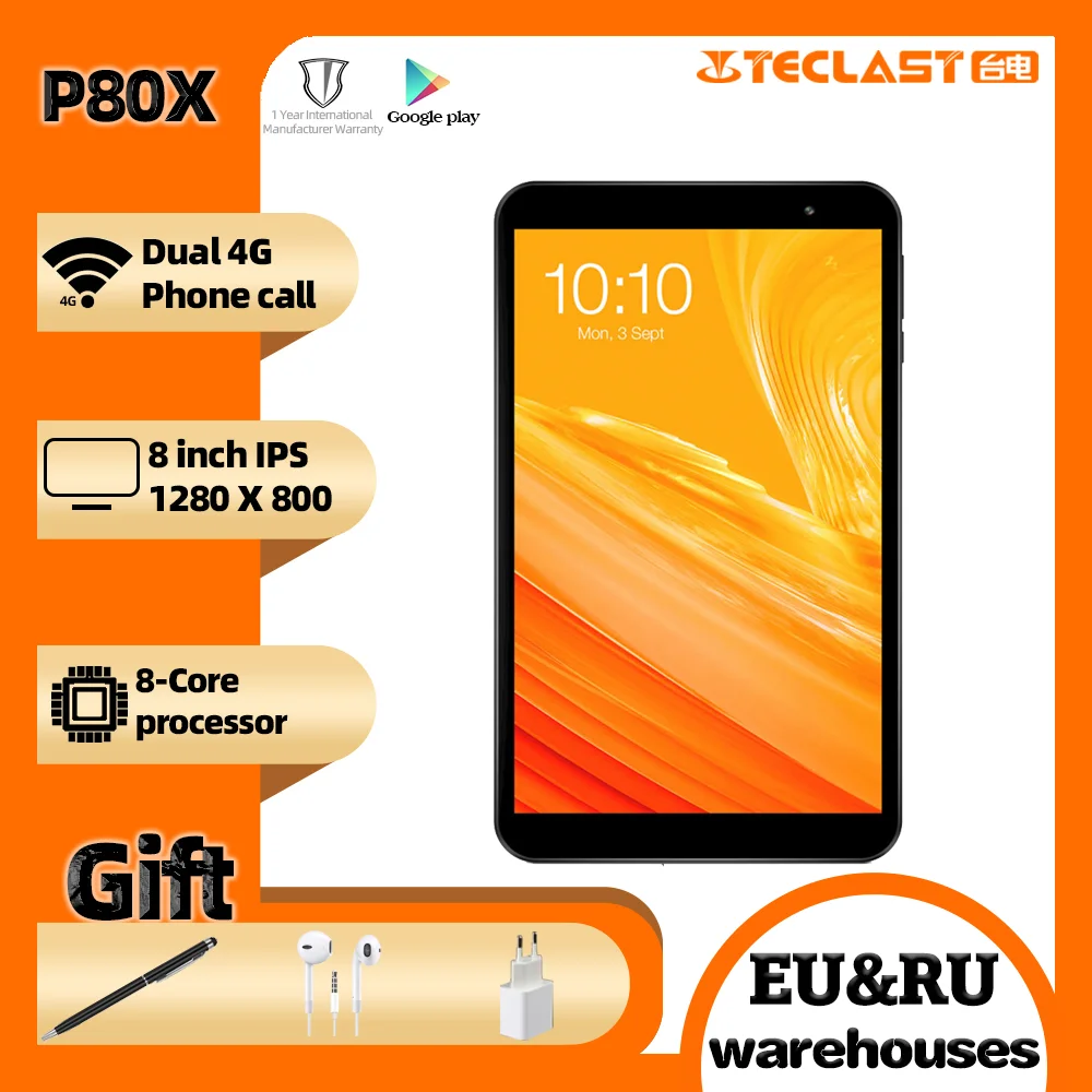 Teclast P80X 8 &quotпланшет 4G планшетофон (плафон) вызова SC9863A Octa Core Android 9 0 1280*800 IPS 2 Гб