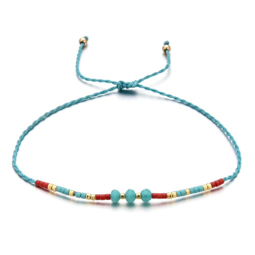 Плетеный Браслет-цепочка ручной работы в богемном стиле регулируемые браслеты с