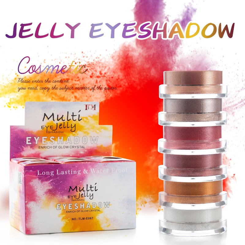 TLM 1 шт. 6 видов цветов Палитра теней для век с одним блеском водостойкая пигмент