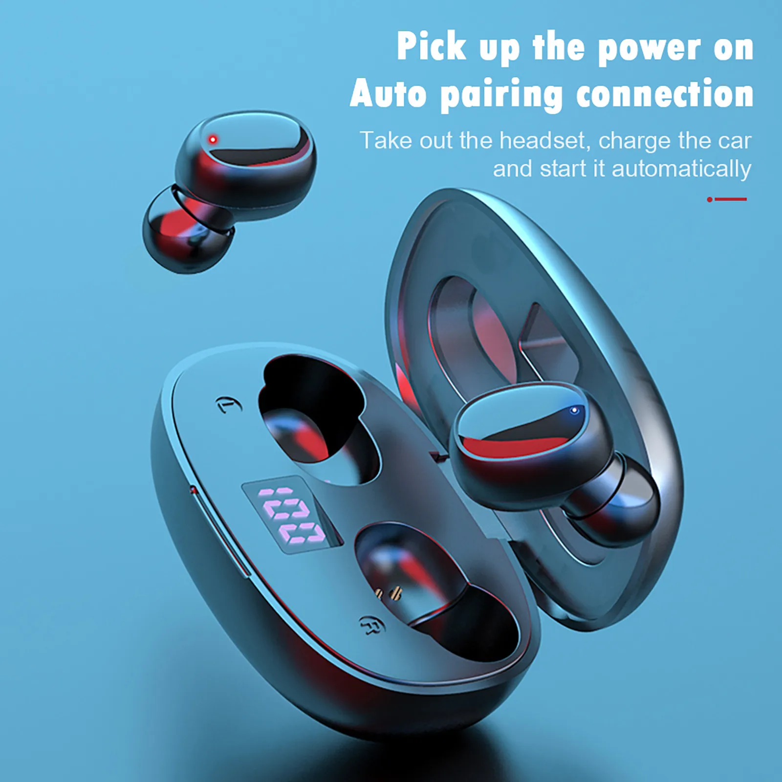 Фото 2021 светодиодный наушники bluetooth Беспроводной гарнитура 275 Bluetooth 5,0 гарнитура Беспроводной наушники мини наушники стерео наушники №2