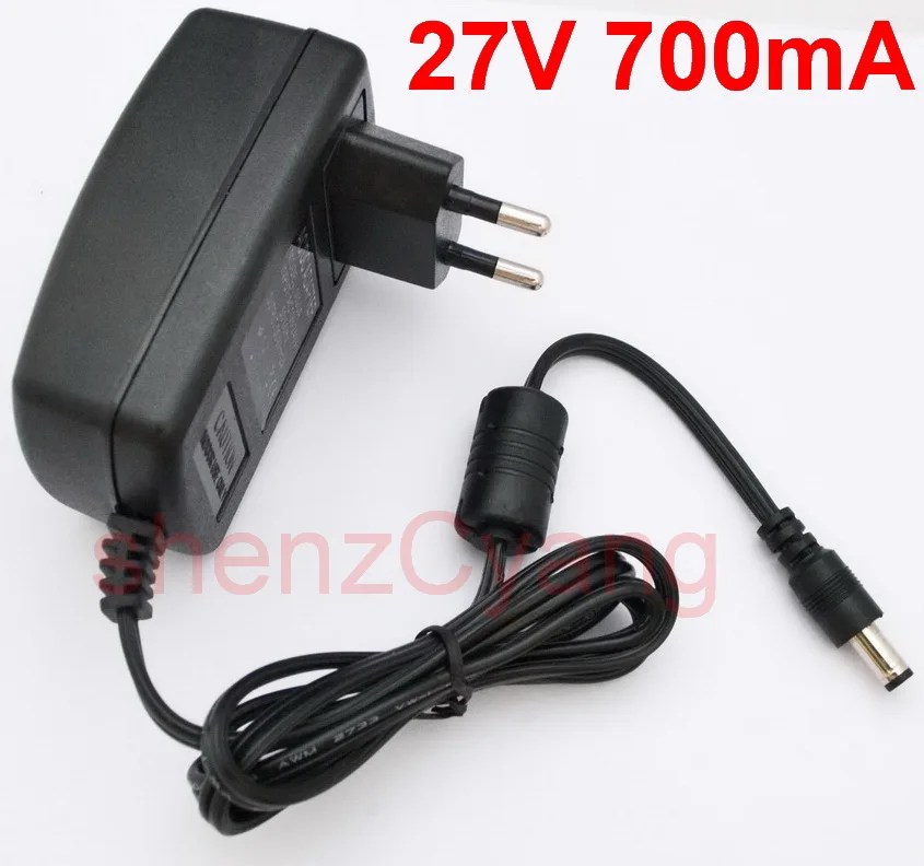 27V 700mA 1 шт. DC 27V 200mA 300mA 400mA 500mA 600mA 700mA 800mA AC 100V-240VConverter импульсный источник постоянного тока, адаптер питания ЕС 5,5 мм x 2,1-2,5 мм - Цвет: 27V 700mA
