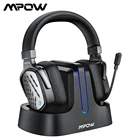 Беспроводная игровая гарнитура Mpow T1 с базовой станцией, игровые наушники с объемным звуком и микрофоном с шумоподавлением для ПК, PS4, Xbox