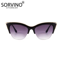 sorvino new fashion half frame women cat eye sunglasses brand designer vintage ladies glasses uv400 oculos de sol h54