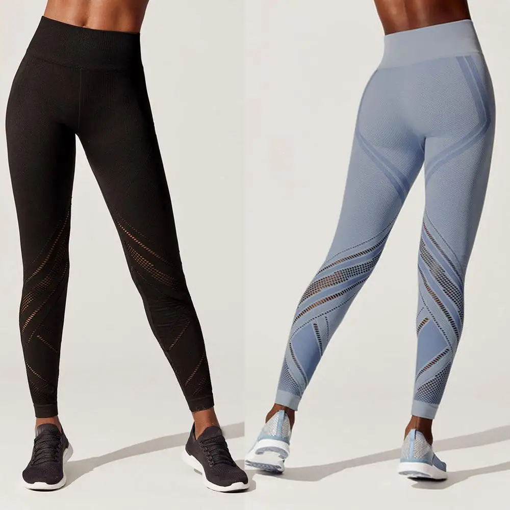 Женские леггинсы с высокой талией бесшовные для спортзала бега фитнеса и йоги