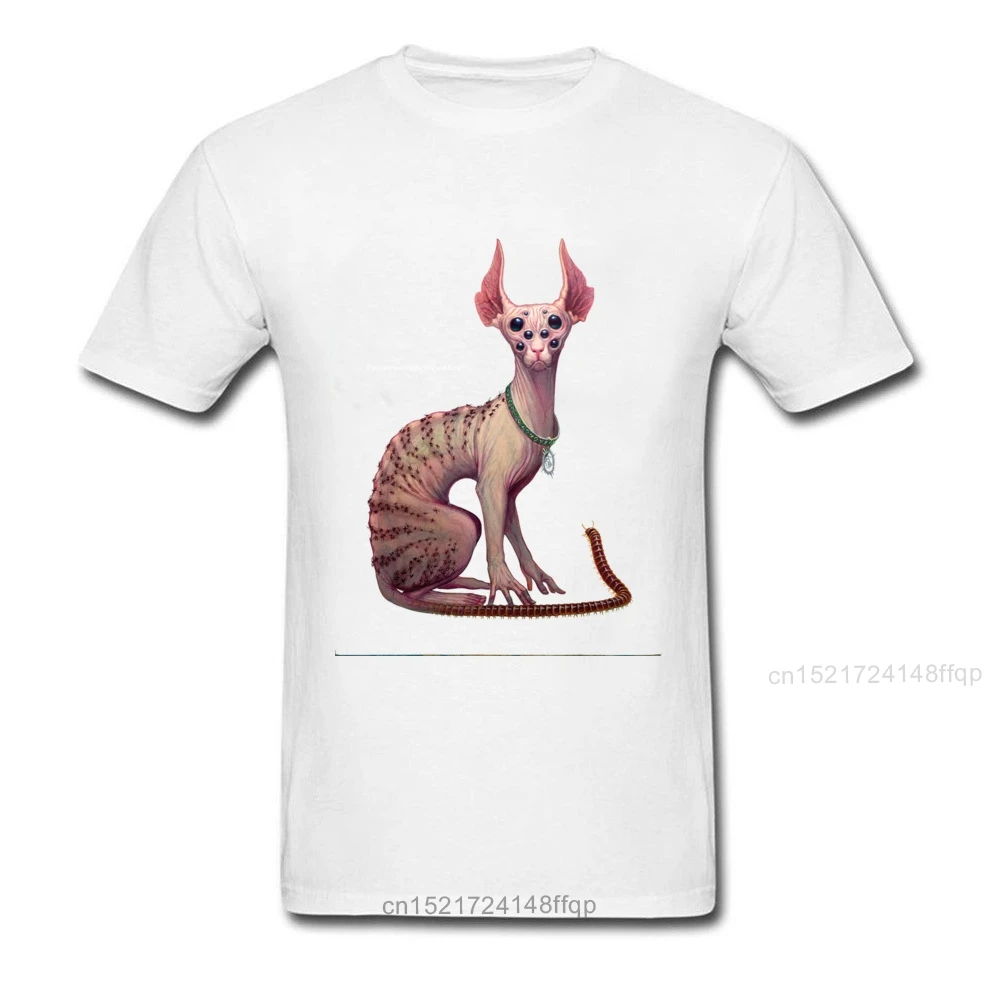 Мужская футболка с принтом неправильного кота черная коротким рукавом и