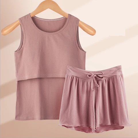 Летние пижамы из мягкого искусственного шелка для беременных, пижамы с открытой панелью для кормления грудью, одежда для сна для кормления грудью, одежда для лактации, большой размер M-3XL