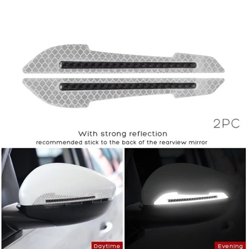 

2pcs reflective warning tape with door scratchproof sticker with glow-in-the-dark rearview mirror bumper sticker