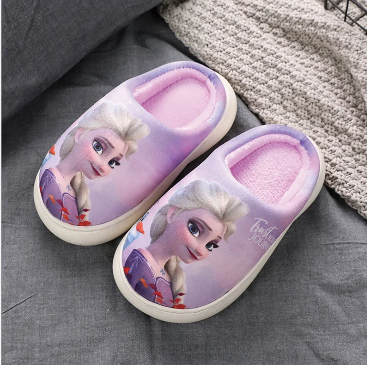 Детские тапочки зимние теплые домашняя Нескользящая детская обувь Холодное