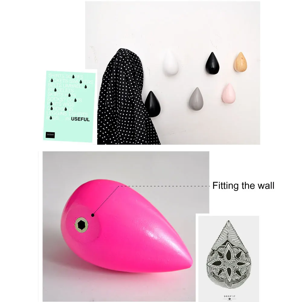 1 шт. в форме капли воды минималистский дизайн деревянные декоративные