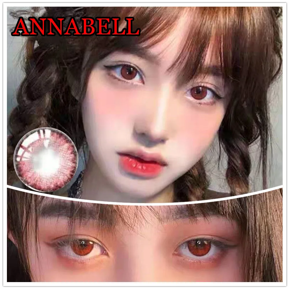 Hotsale Red Anime Contacts Lenses for Cosplay Fire Color Fancy Eyes Makeup Tool контактные линзы ANNABELL | Красота и