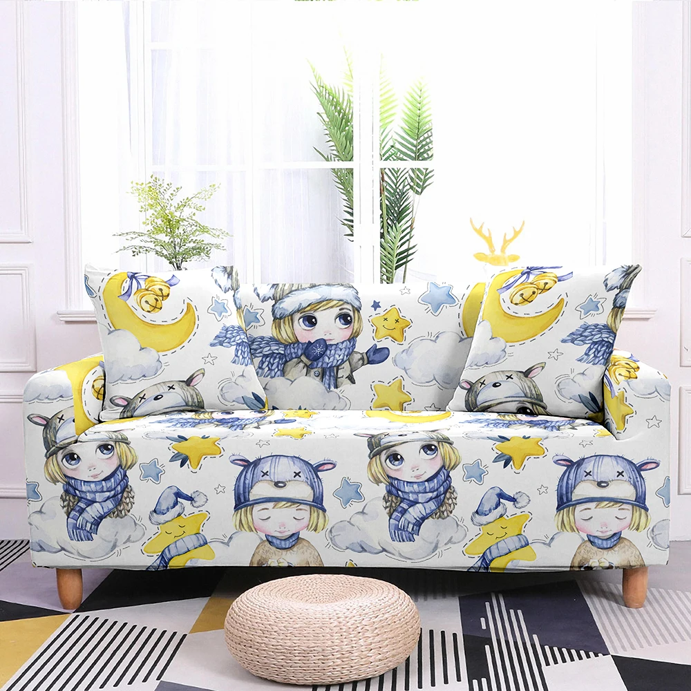 Эластичный чехол для дивана милый растягивающийся L-образной формы кресла в