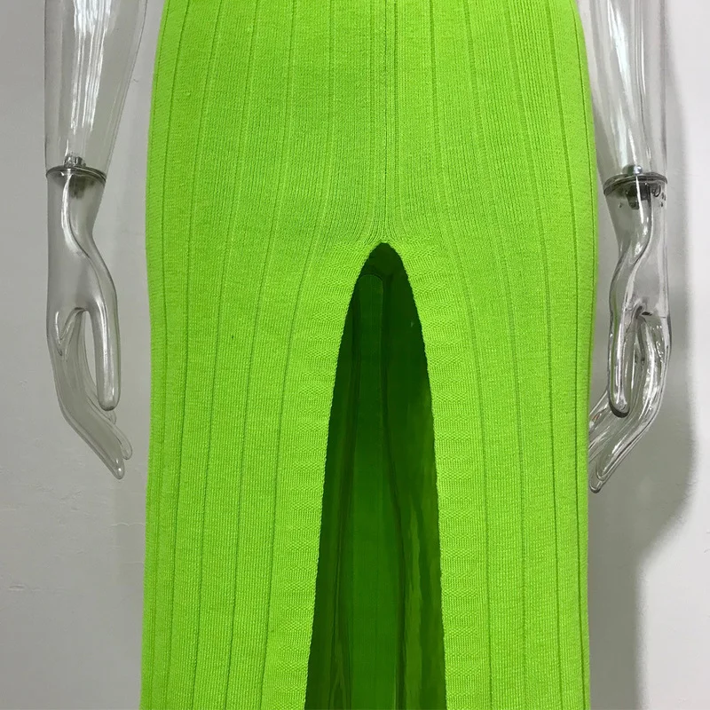 Женская трикотажная юбка-карандаш неоновая розовая облегающая офисная юбка