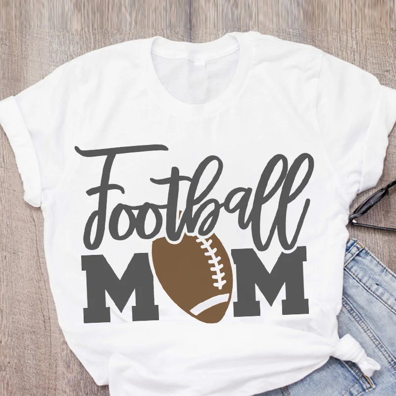 Женская футболка с коротким рукавом и модным принтом для футбола мамы летняя