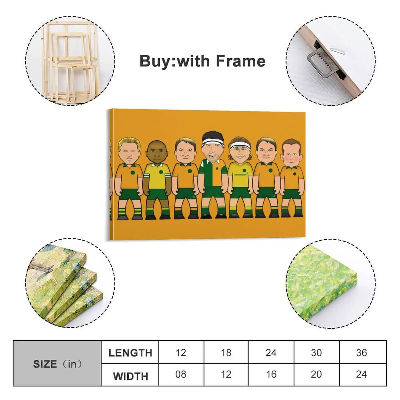 

Decor Australia Rugby Legends Print Painting Canvas Picture Corridor Living Room Wall Room Posters Horizontal With Frame Modern