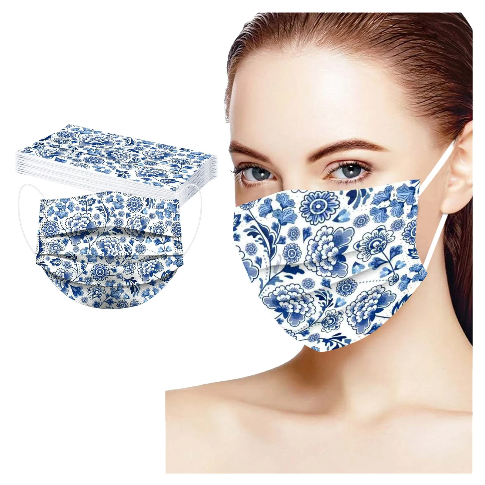 

Headband mscara masque 10PCS Adult Fashion Print Disposable Face Mask 3 Ply Earloop PM2.5 Masks Mascarillas