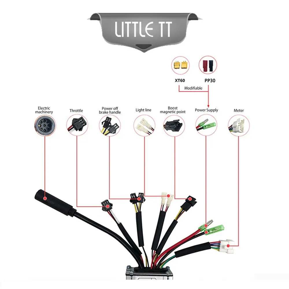 

36/48V KT-25A 22A 17A 15A E-bike 9mos SM Controller With Lightline For 750W Brushless Motor Practical Electric Bicycle Part Acce