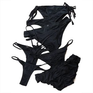 Женские трусики, короткие плавки, бикини, низкая талия, трусы для девушек, черный бикини, бразильские плавки, сексуальный секретный купальник