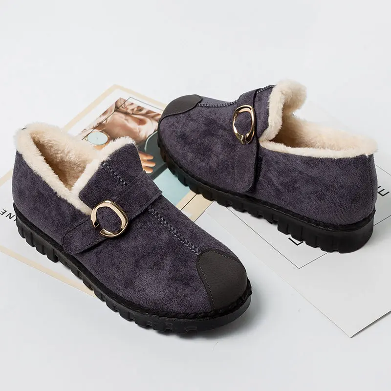 Теплая женская обувь из замши Новые зимние ботинки Легкие и стильные Без