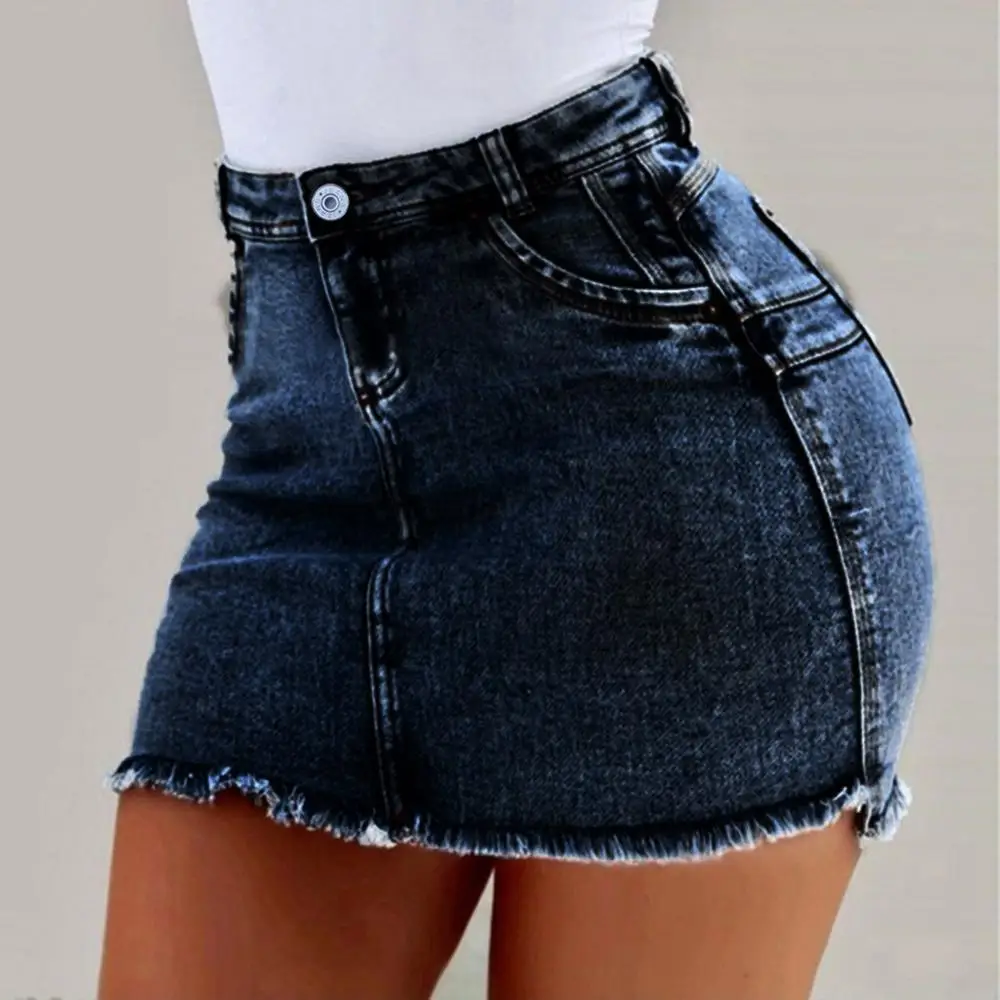 New Women Summer Short Jeans Denim Female Pockets Wash butts Mini Sexy &ampClub Slim Skirt | Женская одежда