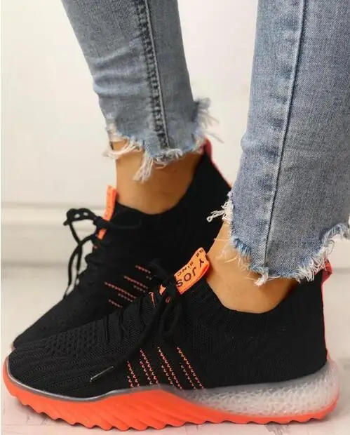 

2021 New Women Platform Chunky Sneakers Casual Vulcanize Shoes Female Fashion Sneakers Soft-soled Cushioned Color-blocking Shoes