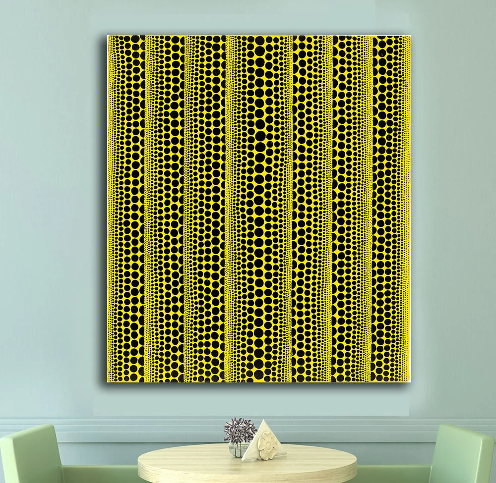 

Настенная живопись Kusama Yayoi с тыквой 1990, картина для гостиной, украшение для дома, масляная живопись на холсте, Настенная картина без рамки