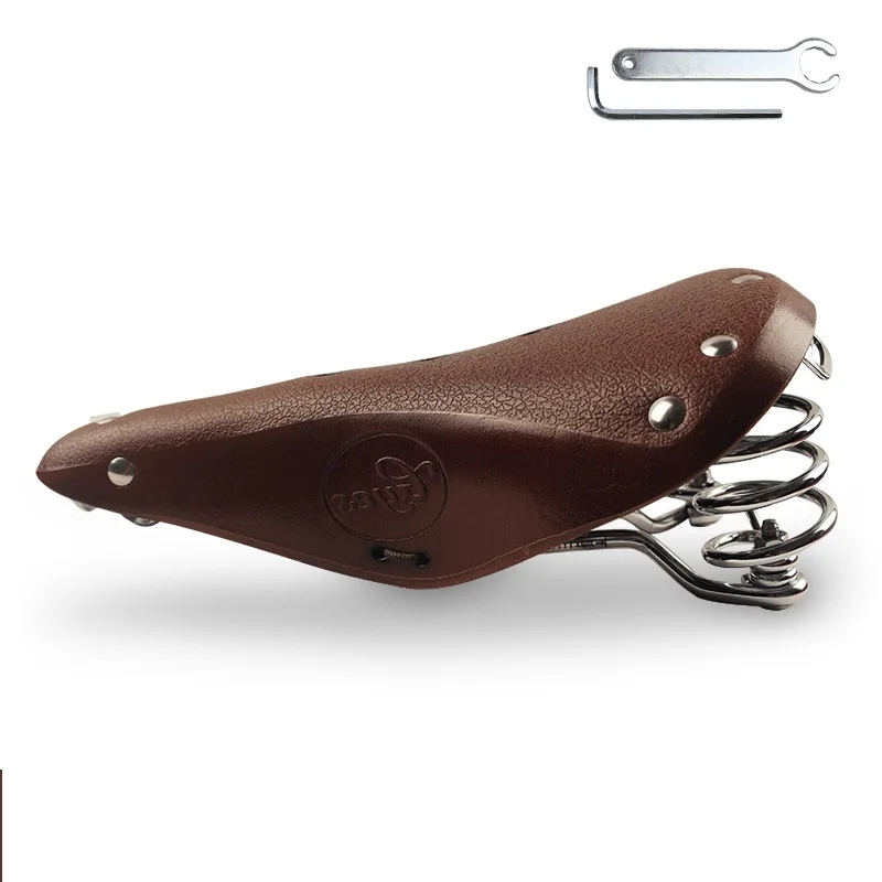 Велосипедное седло в стиле ретро кожаное велосипедное из натуральной яловой