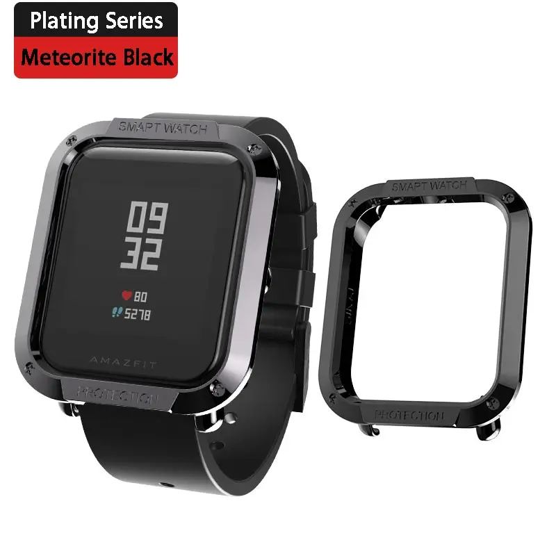 Plating Black Многоцветный PC покрытие протектор для часов для Huami Amazfit Bip Молодежные часы чехол смарт-спорт крышка Замена аксессуары - Цвет: Plating Black