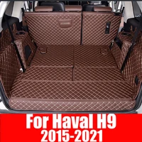 rear trunk mat car trunk leather mats rear boot liner styling anti dirty protector tray for haval h9 2015 2021 accessories