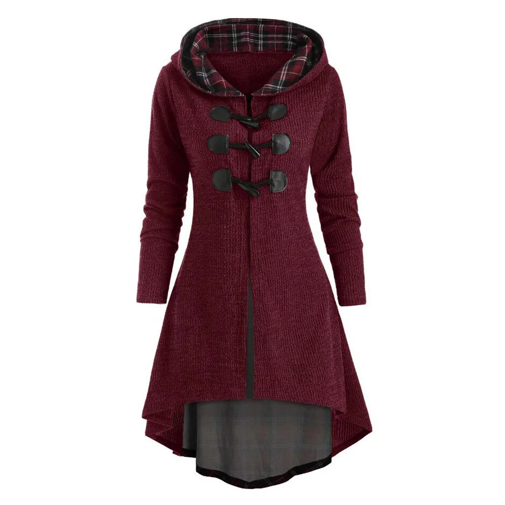 5XL Женская блузка с длинным рукавом Клетчатая на пуговицах Кружевная туника