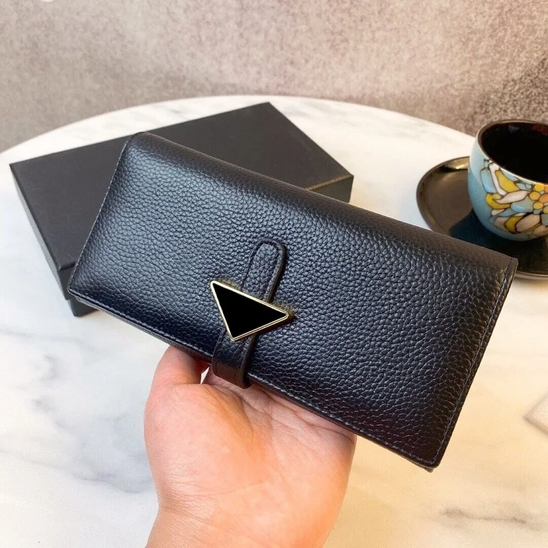 

Высококачественный Женский кошелек с треугольной вставкой, женская брендовая сумка, флип-кошелек для телефона и карт, дизайнерский Роскошн...