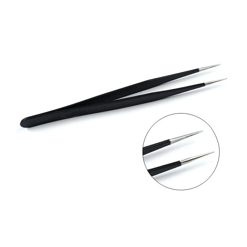 Антистатические пинцеты из нержавеющей стали для аксессуаров дизайна ногтей V9