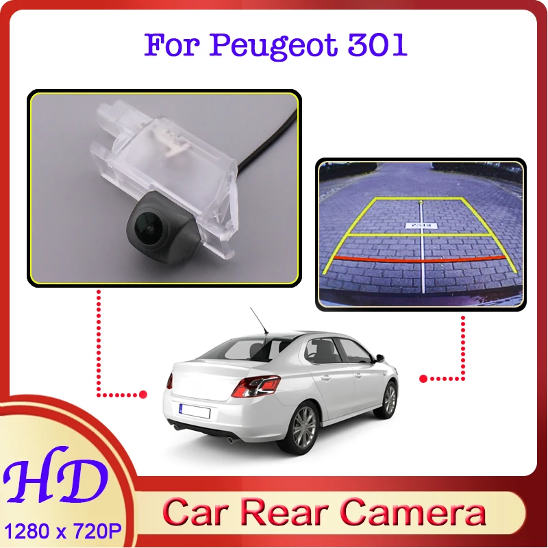 

Car Reverse Image Fisheye CAM For Peugeot 301 Sedan 2012~2022 Night Vision HD Dedicated Rear View Back Up 720P Vehicle Camera