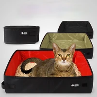 folding cat litter box waterproof outdoor foldable portable litter box travel and camping toilet for puppy cats dogs seat