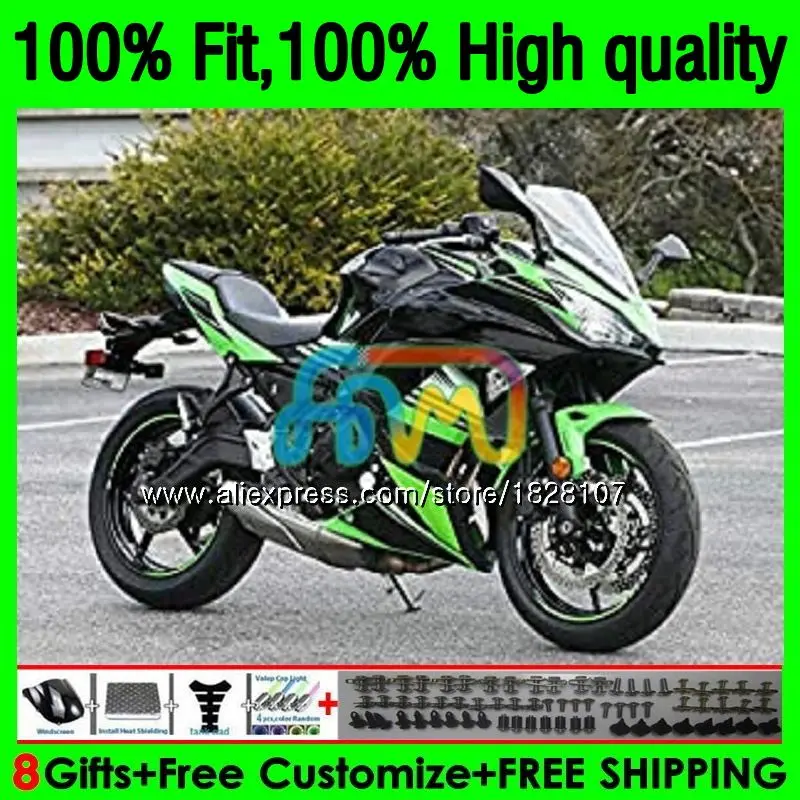 

OEM Green black Injection For KAWASAKI Bodys 650R ER6 F ER 6F 17 157BS.2 650R-ER6F ER-6F ER6F 17 18 19 2017 2018 2019 Fairings