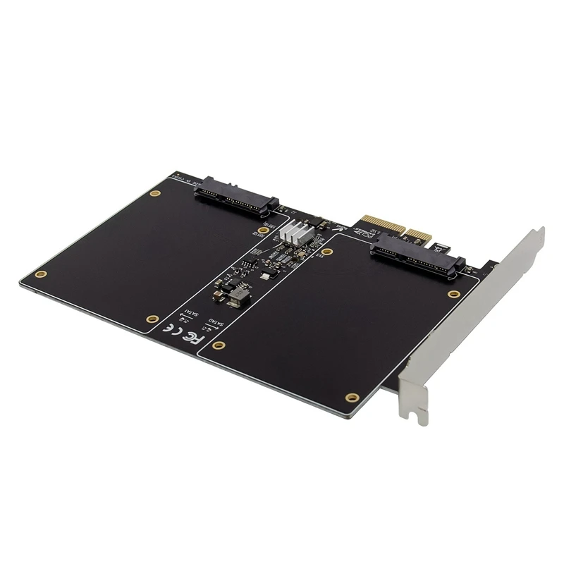 Плата RAID для контроллера PCI E X2 SATA3.0 совместимая с Полноразмерным SSD / HDD 2 5 дюйма