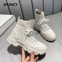 jfuincy womens shoes woven cloth casual sport short boot spring trend comfortable woman shoe sneakers women ankle boots