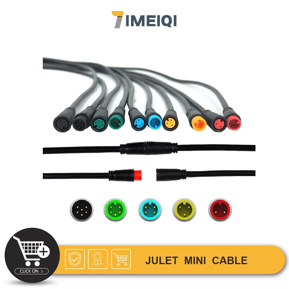 

Ebike Julet Extension Cable Mini Male Female 2 3 4 5 6 Pin Basic Connector Waterproof Electric Bicycle Modified Accessory