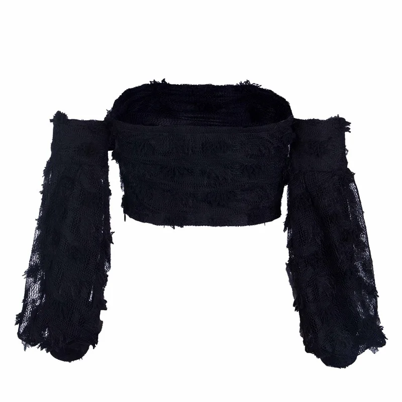 MONMOIRA осень с открытыми плечами сетчатый лоскутный укороченный топ Женская