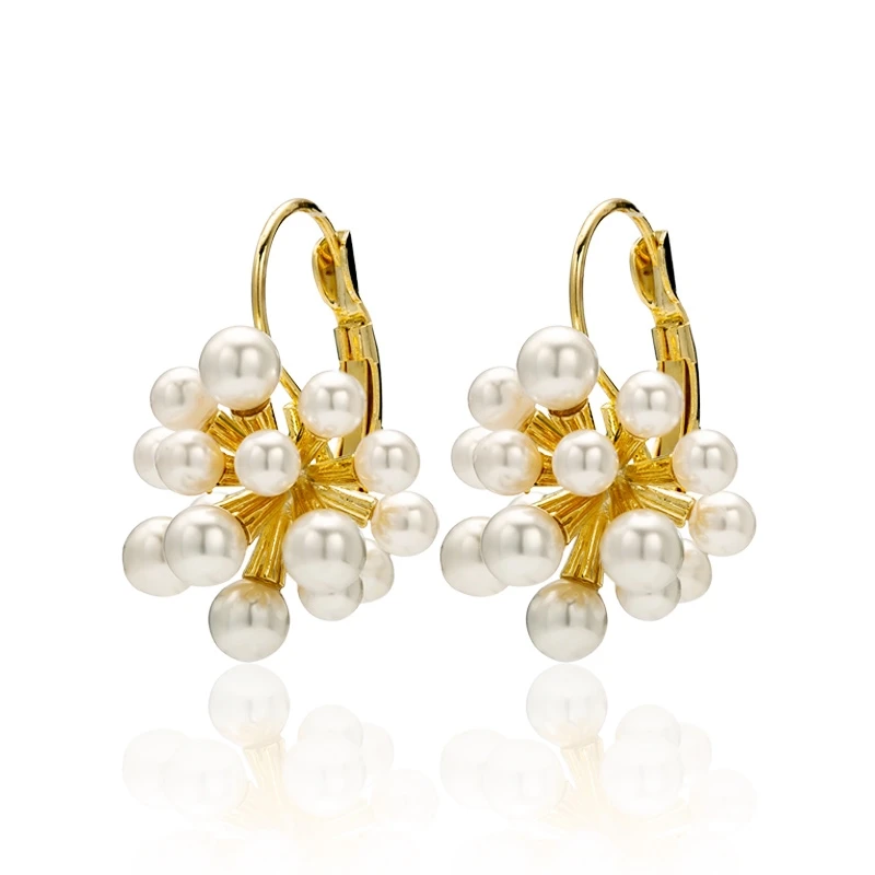 

Earrings Elegant Floral Ball Pearl Earrings Female Sterling Silver Eardrops Earrings 20202021new Fashion