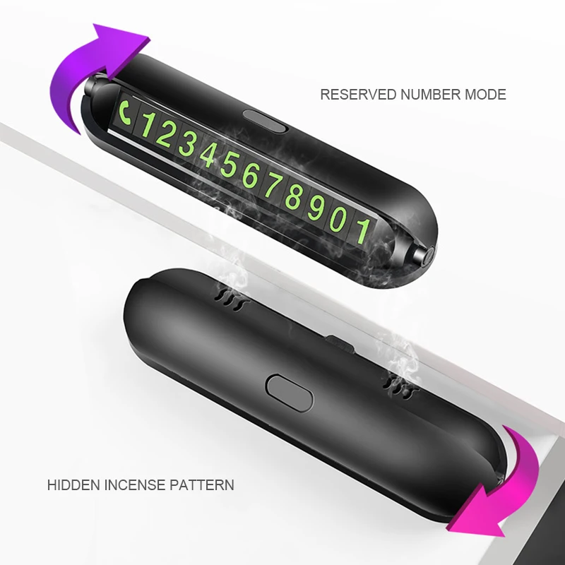 New Luminous Car Temporary Parking Card Sticker with Air Freshener Auto Phone Number Plate Aromatherapy Accessories | Автомобили и