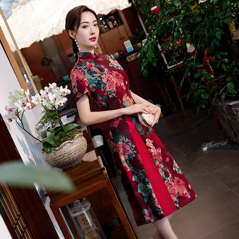 Улучшенное винтажное платье для матери аозай Ципао банкетов среднего и старшего