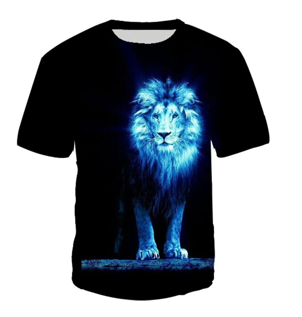 

Fashion 3D Men T-shirt Lion Print Designed Stylish Summer Brand Tops Tees