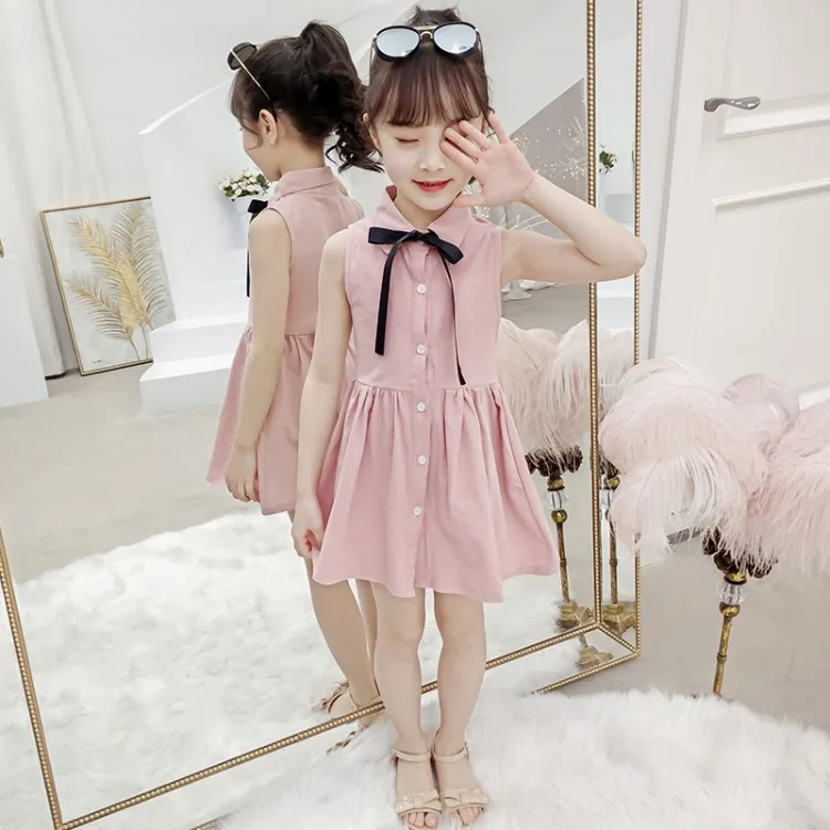 Платье для маленьких девочек детское весеннее хлопковое льняное платье