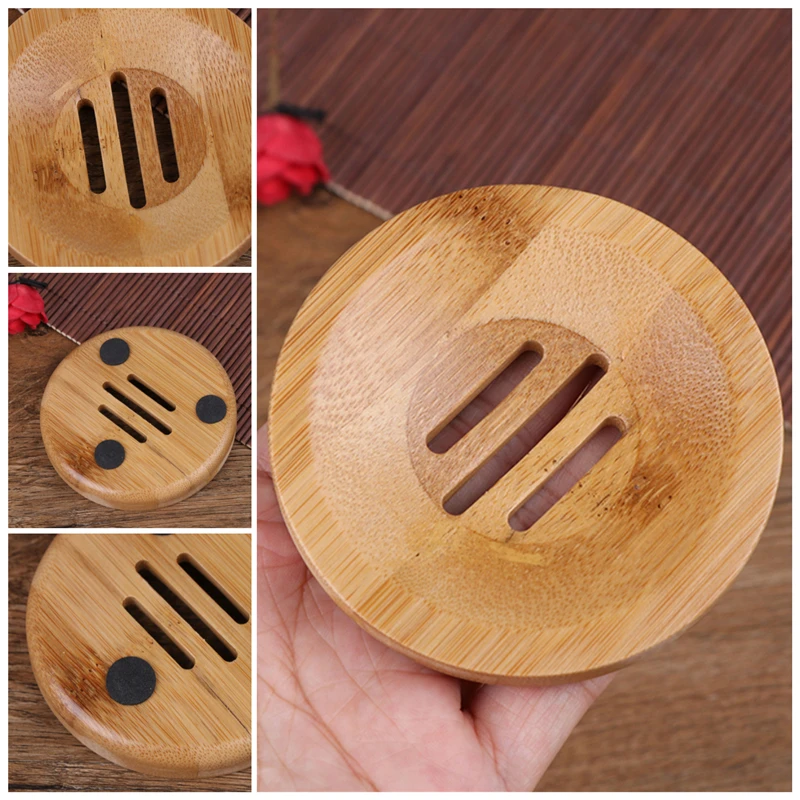 1 шт. натуральная бамбуковая мыльница для Ванной Душа поддон мыла деревянная