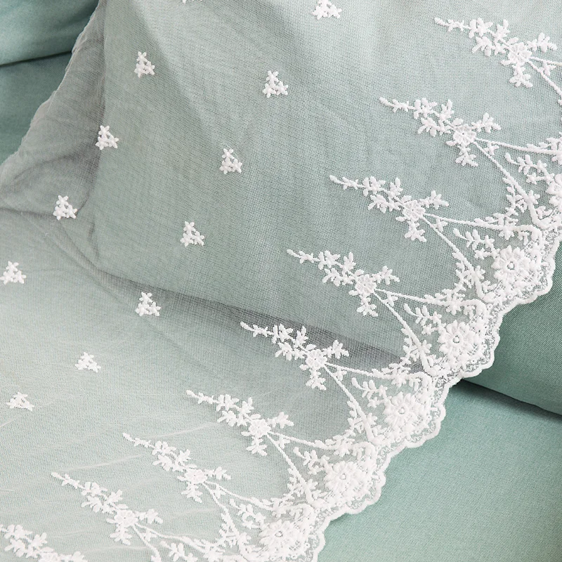 42 см ширина 2 ярдов/партия белая кружевная ткань для шитья отделка материалы