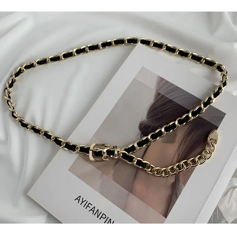 

chain belt female fashion joker metal belt decoration with skirt waist chain chain accessories tide spot designer belt