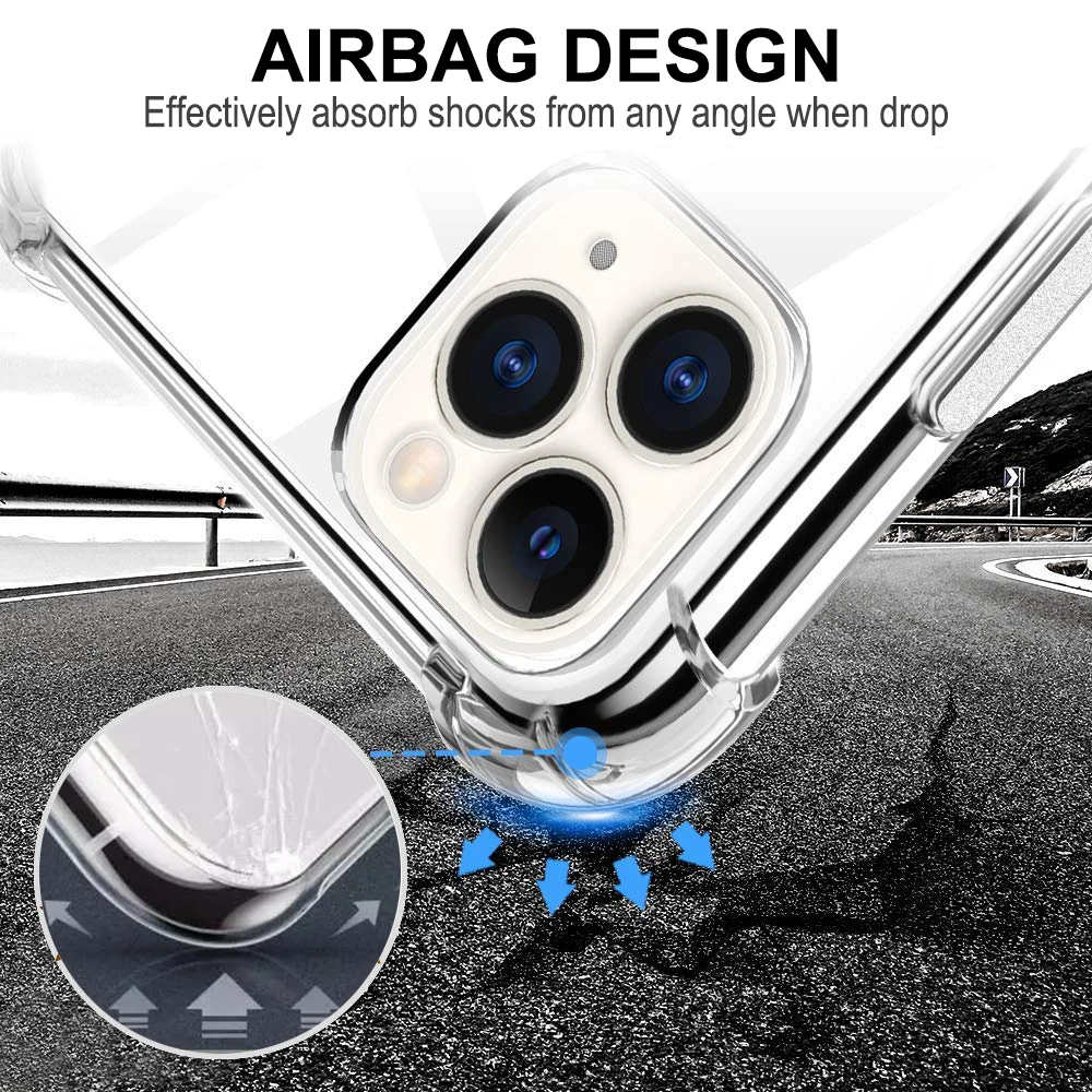 

Customized design 3d UV print airbag shockproof transparent clear tpu mobile phone case for iphone 11 12 pro max