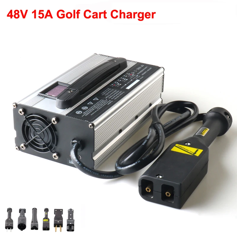 

900W 48V 15A Golf Cart Lead Acid Charger Output 58.8V 15A TXT Crowfoot 3-circle plug 48V Club Car EZGO Ebike Bicycle Charger