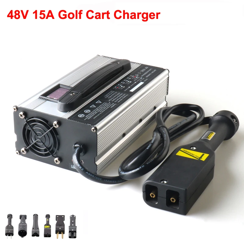 900W 48V 15A Golf Cart Lead Acid Charger Output 58.8V 15A TXT Crowfoot 3-circle plug 48V Club Car EZGO Ebike Bicycle Charger