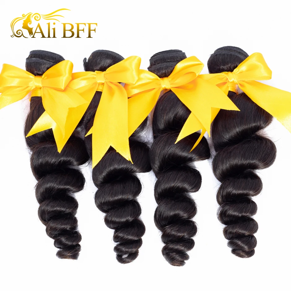Али BFF волосы бразильские Свободные волны 1 пряди 3 пучка 4 100% Remy человеческие для